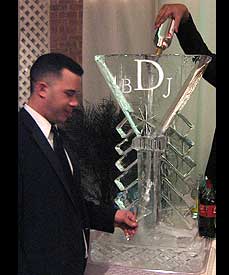 Martini Glass Luge custom ice luges by Ice Miracles New York, LI, NY