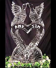 Heart With Doves created by Ice Miracles Long Island, New York, LI, NY